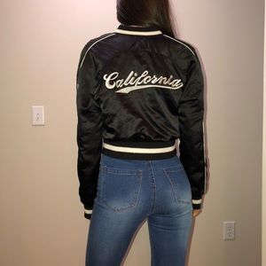Forever 21 Cropped Bomber Jacket